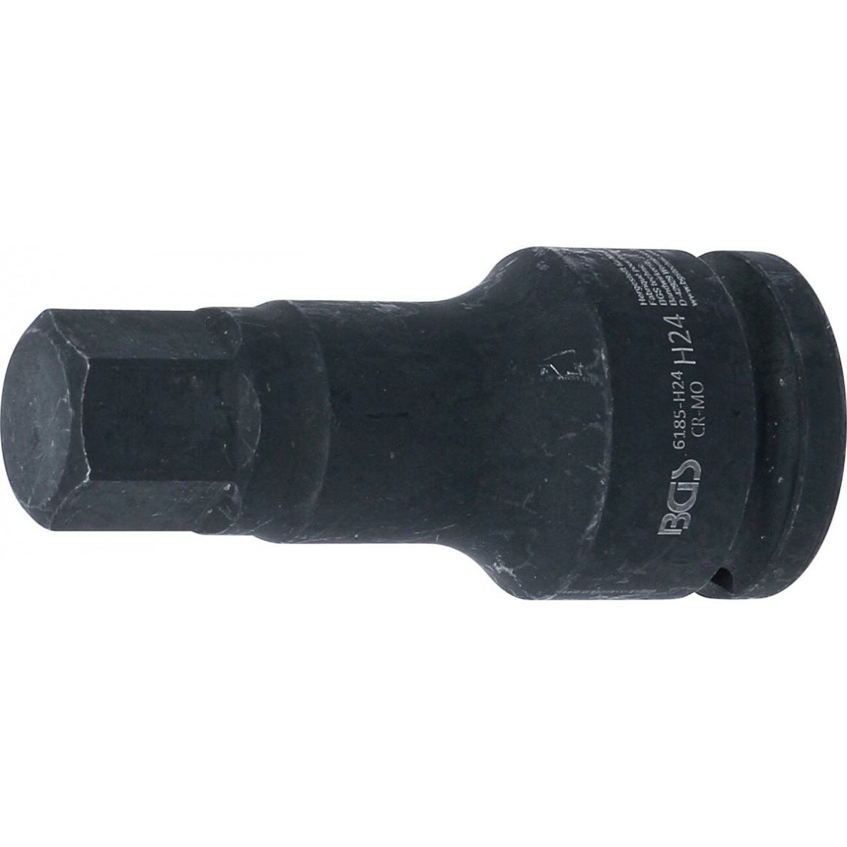 Smūginis antgalis | ilgis 100 mm | 20 mm (3/4") | Hex šešiakampis 24 mm (6185-H24) Smūginis antgalis | ilgis 100 mm | 20 mm (3/4") | Hex šešiakampis 24 mm (6185-H24)