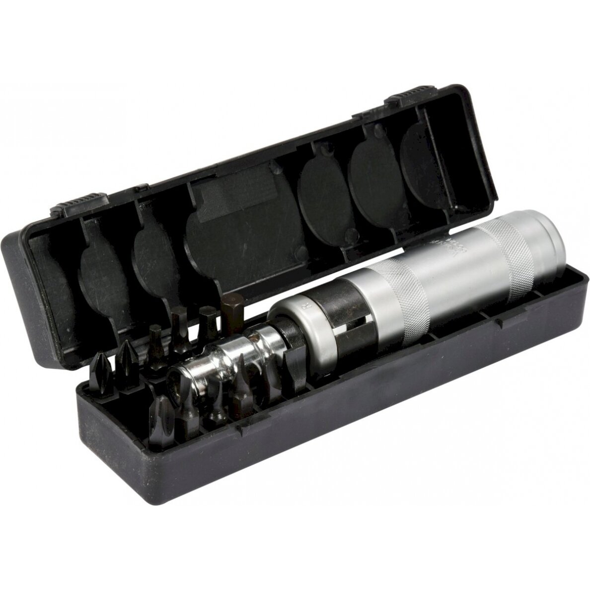 Smūginis atsuktuvas su magnetiniais antgaliais | 14 vnt. (65124) Smūginis atsuktuvas su magnetiniais antgaliais | 14 vnt. (65124)