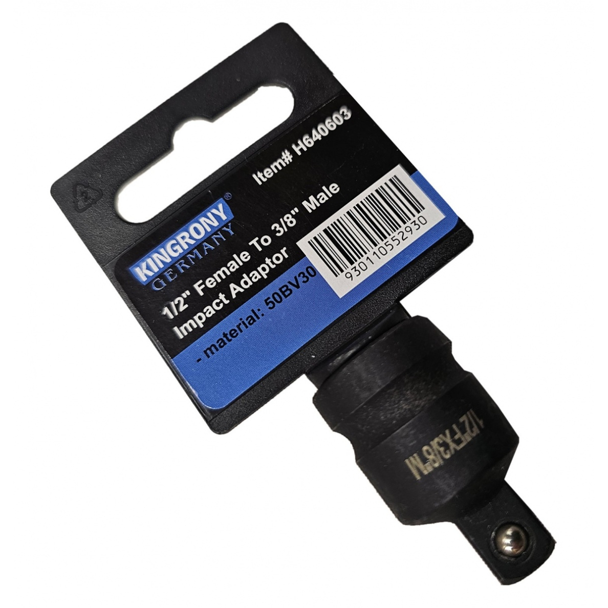 Smūginis adapteris | 12,5 mm (1/2") vidinis kvadratas - 10 mm (3/8") išorinis kvadratas (H640603) Smūginis adapteris | 12,5 mm (1/2") vidinis kvadratas - 10 mm (3/8") išorinis kvadratas (H640603)