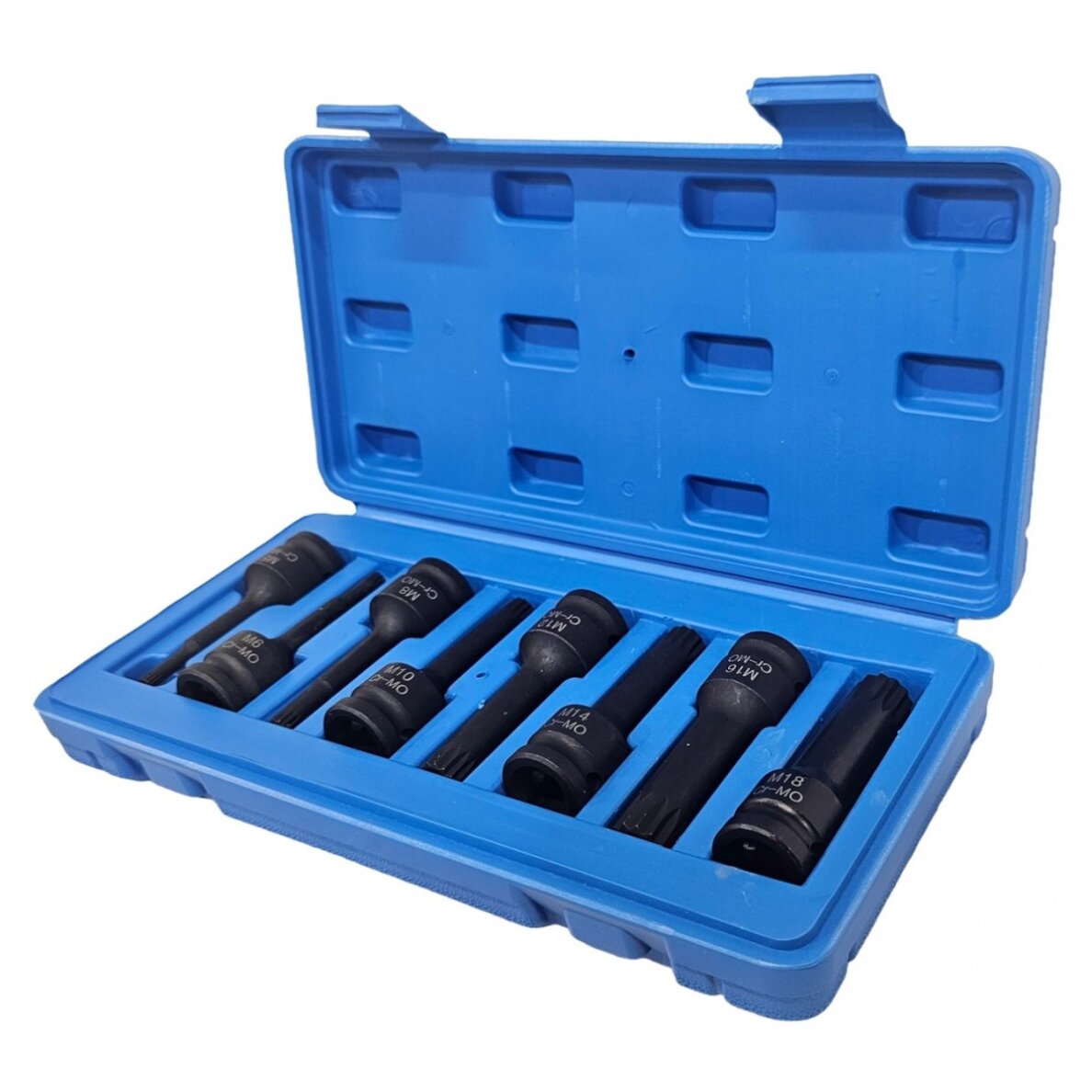 Smūginių antgalių rinkinys | 12,5 mm (1/2") | Spline (XZN) M5 - M18 | 9 vnt. (S1102)
