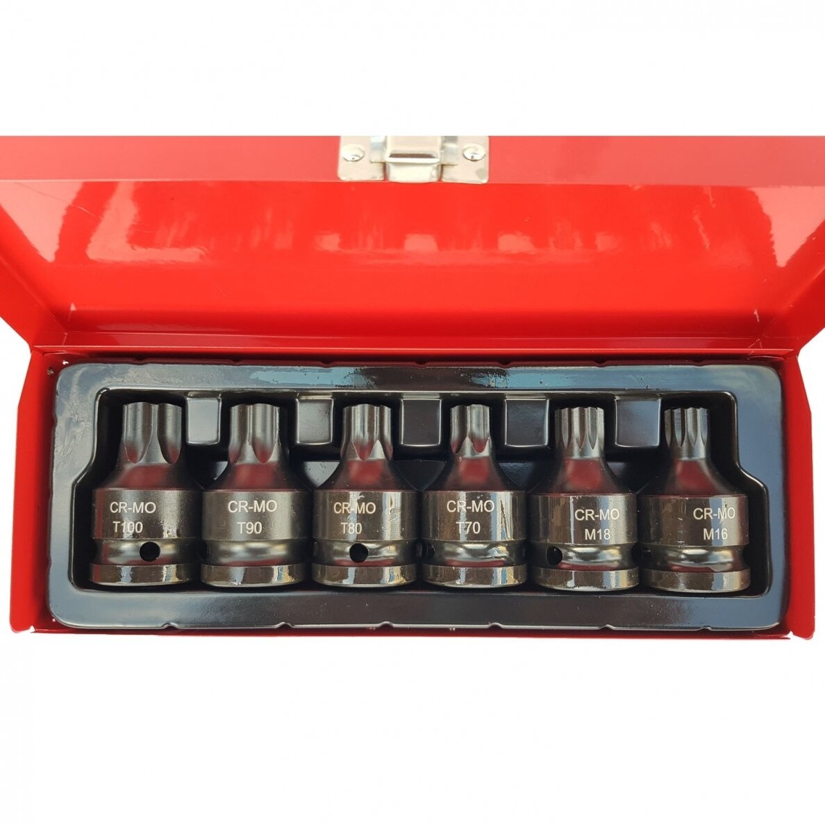 Smūginių antgalių rinkinys Essen Tools (3/4"), T-Star (Torx) T70 - T100, spline M16-M18, 6 vnt. 1