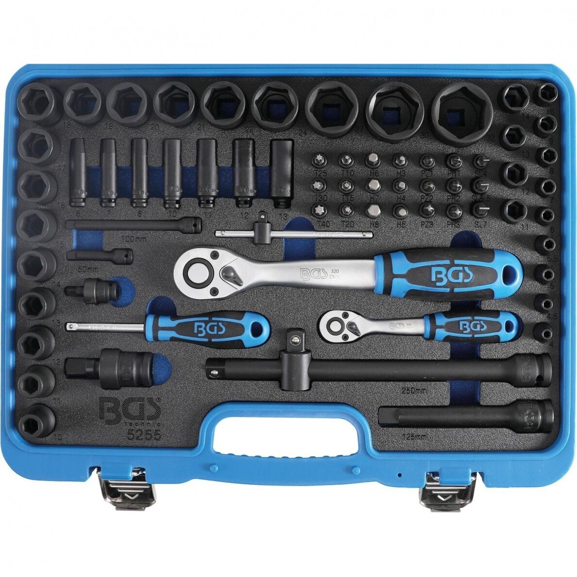 Smūginių galvučių rinkinys Bgs-technic 1/4" + 1/2" 69 vnt Smūginių galvučių rinkinys Bgs-technic 1/4" + 1/2" 69 vnt