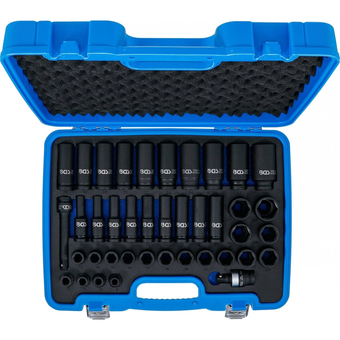 Smūginių galvučių rinkinys | šešiakampės | 12,5 mm (1/2") | 9 - 30 mm | 40 vnt. (7280) 3