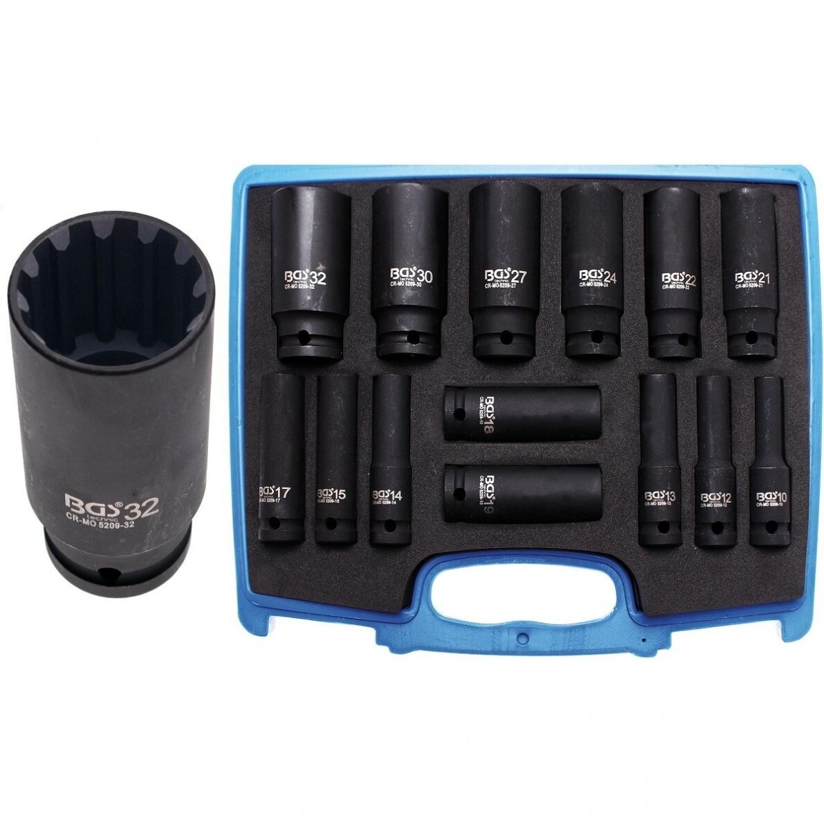 Smūginių ilgų galvučių rinkinys BGS-TECHNIC daugiafunkcinės (1/2") 10 - 32 mm, 14 vnt. Smūginių ilgų galvučių rinkinys BGS-TECHNIC daugiafunkcinės (1/2") 10 - 32 mm, 14 vnt.