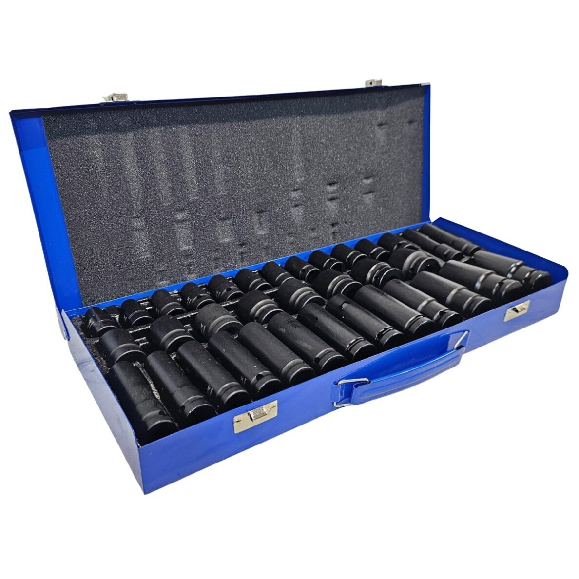 Smūginių ilgų ir trumpų galvučių rinkinys | CR-MO | 8 - 32 mm | 35 vnt (SK12235M) Smūginių ilgų ir trumpų galvučių rinkinys | CR-MO | 8 - 32 mm | 35 vnt (SK12235M)