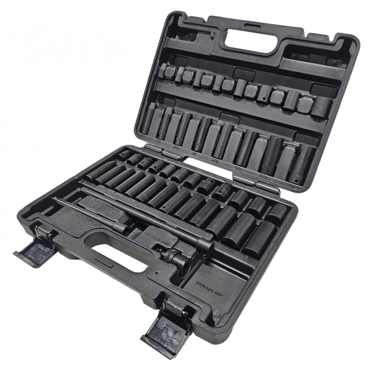 Smūginių įrankių rinkinys | Cr-Mo | metriniai ir coliniai dydžiai | 10 mm (3/8") | 44 vnt. (SK4501) Smūginių įrankių rinkinys | Cr-Mo | metriniai ir coliniai dydžiai | 10 mm (3/8") | 44 vnt. (SK4501)