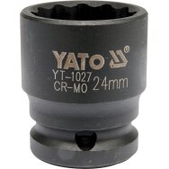 Smūginė galvutė 12-kampė 1/2", 24 mm, pusašiams ir kt. (YT-1027)
