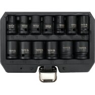 Smūginių galvučių rinkinys, šešiakampės | 12,5 mm (1/2") | 10 - 24 mm | 13 vnt. (YT-10251)