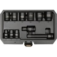 Smūginių galvučių rinkinys | su aksesuarais | 12,5 mm (1/2") | 11 vnt (YT-10255)