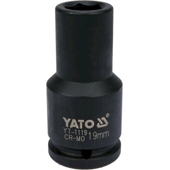 Smūginė galvutė ilga | 20 mm (3/4") | 19 mm (YT-1119) Smūginė galvutė ilga | 20 mm (3/4") | 19 mm (YT-1119)