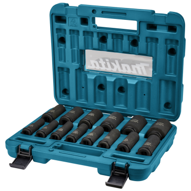 Smūginių sukimo antgalių komplektas Makita B-52308, 14 vnt., 1/2" Smūginių sukimo antgalių komplektas Makita B-52308, 14 vnt., 1/2"