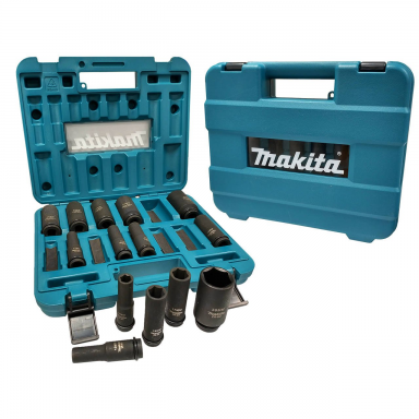 Smūginių sukimo antgalių komplektas Makita B-52308, 14 vnt., 1/2" Smūginių sukimo antgalių komplektas Makita B-52308, 14 vnt., 1/2"
