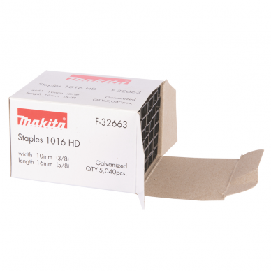 Kabės Makita F-32663, 10x16 mm, 5040 vnt 1 Kabės Makita F-32663, 10x16 mm, 5040 vnt 1