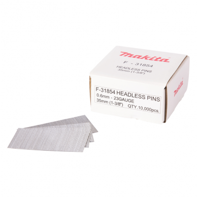 Smeigės 0,6X35MM, Plienas P35, 10.000 Vnt. Makita F-31854 Smeigės 0,6X35MM, Plienas P35, 10.000 Vnt. Makita F-31854