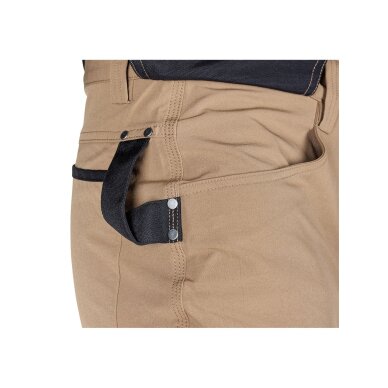 Smėlio/juodos, „Mix&Match“ darbo kelnės, 4 kryptimis tempiamos, dydis XL 2