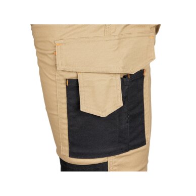 Smėlio/juodos spalvos „Mix&Match“ darbo kelnės, drobė, sutvirtintos „Cordura“ medžiaga, dydis S 5