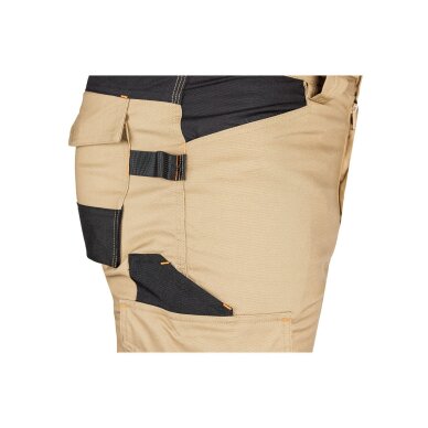 Smėlio/juodos spalvos „Mix&Match“ darbo kelnės, drobė, sutvirtintos „Cordura“ medžiaga, dydis XS 3