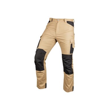 Smėlio/juodos spalvos „Mix&Match“ darbo kelnės, drobė, sutvirtintos „Cordura“ medžiaga, dydis XXL