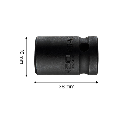Smūginė galvutė 1/2'', 16 mm, Cr-Mo 7