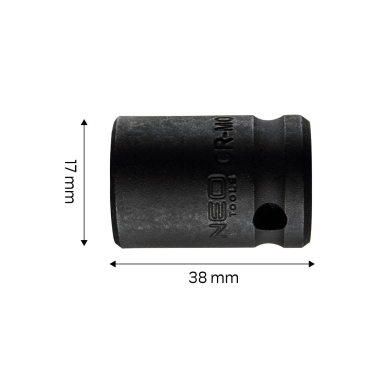 Smūginė galvutė 1/2'', 17 mm, Cr-Mo 7