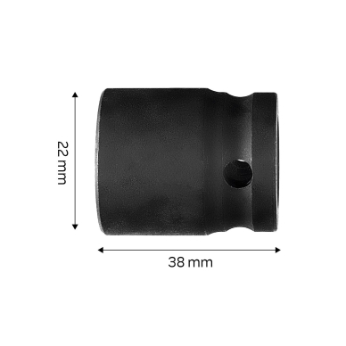 Smūginė galvutė 1/2'', 22 mm, Cr-Mo 8