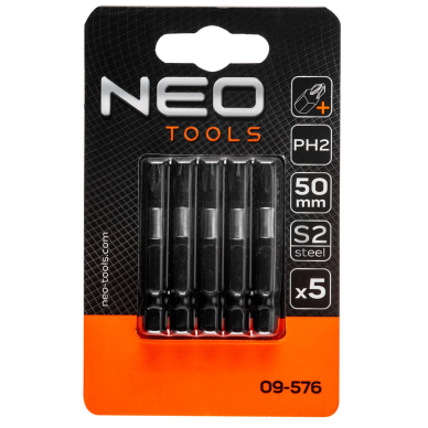 Smūginiai antgaliukai S2, 50 mm, PH2 - 5 vnt. 1 Smūginiai antgaliukai S2, 50 mm, PH2 - 5 vnt. 1