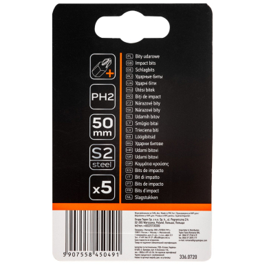 Smūginiai antgaliukai S2, 50 mm, PH2 - 5 vnt. 2 Smūginiai antgaliukai S2, 50 mm, PH2 - 5 vnt. 2