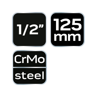 Smūginis antgalis 1/2" 125 mm 7 Smūginis antgalis 1/2" 125 mm 7