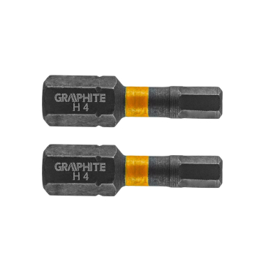 Smūginis antgalis HEX4 x 25 mm, 2 vnt.