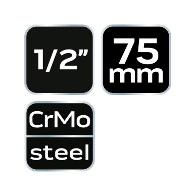 Smūginis prailgintuvas 1/2" 75 mm 7 Smūginis prailgintuvas 1/2" 75 mm 7