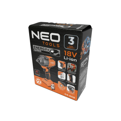 Smūginis veržliaraktis 18V 850Nm, be šepetėlių, 1/2colio, Energy+, be akumuliatoriaus 1