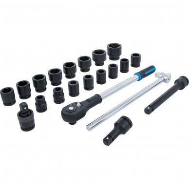 Smūginių galvučių ir rakto rinkinys | 20 mm (3/4") | 21 vnt. (5258) 3 Smūginių galvučių ir rakto rinkinys | 20 mm (3/4") | 21 vnt. (5258) 3