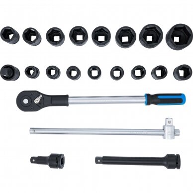 Smūginių galvučių ir rakto rinkinys | 20 mm (3/4") | 21 vnt. (5258) 8 Smūginių galvučių ir rakto rinkinys | 20 mm (3/4") | 21 vnt. (5258) 8