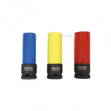 Smūginių galvučių rinkinys Makita E-12354, 3 vnt, 17-19-21mm 2 Smūginių galvučių rinkinys Makita E-12354, 3 vnt, 17-19-21mm 2