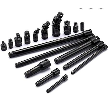 Smūginių ilgintuvų / adapterių / šarnyrų rinkinys | 6.3 mm (1/4") / 10 mm (3/8") / 12,5 mm (1/2") | 18 vnt. (DT18S) Smūginių ilgintuvų / adapterių / šarnyrų rinkinys | 6.3 mm (1/4") / 10 mm (3/8") / 12,5 mm (1/2") | 18 vnt. (DT18S)