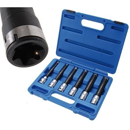 Smūginių galvučių rinkinys E-Tipas  Labai ilgos  (1/2") E10 - E20 6 vnt. Smūginių galvučių rinkinys E-Tipas  Labai ilgos  (1/2") E10 - E20 6 vnt.