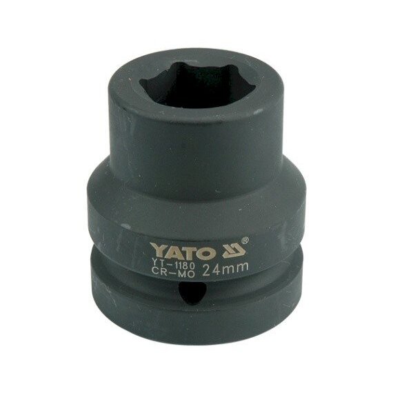 Smūginė galvutė šešiakampė | 25 mm (1") | 24 mm (YT-1180) Smūginė galvutė šešiakampė | 25 mm (1") | 24 mm (YT-1180)