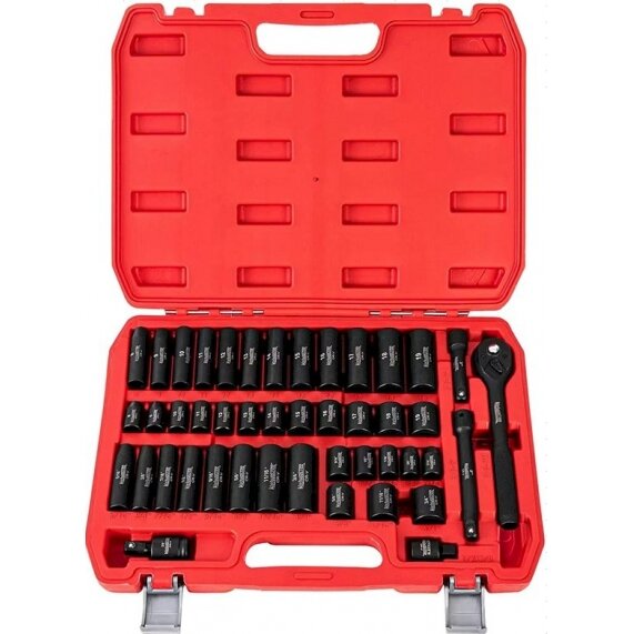 Smūginių įrankių rinkinys | metriniai ir coliniai dydžiai | 10 mm (3/8") | 45 vnt. (SK45S) Smūginių įrankių rinkinys | metriniai ir coliniai dydžiai | 10 mm (3/8") | 45 vnt. (SK45S)