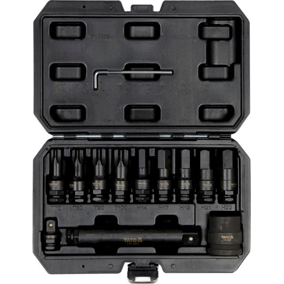Smūginių antgalių rinkinys | 20 mm (3/4") | HEX/TORX (YT-10655) Smūginių antgalių rinkinys | 20 mm (3/4") | HEX/TORX (YT-10655)