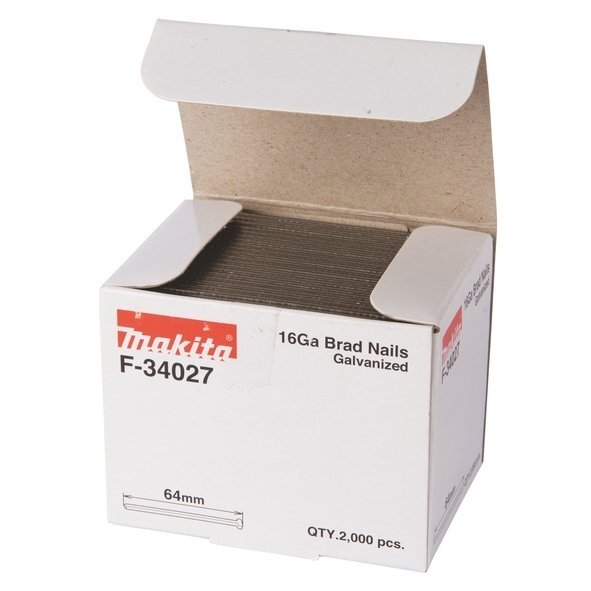 Smeigės 1,6X64mm 16ga 2000vnt. AF600, GF600 Makita F-34027 1 Smeigės 1,6X64mm 16ga 2000vnt. AF600, GF600 Makita F-34027 1
