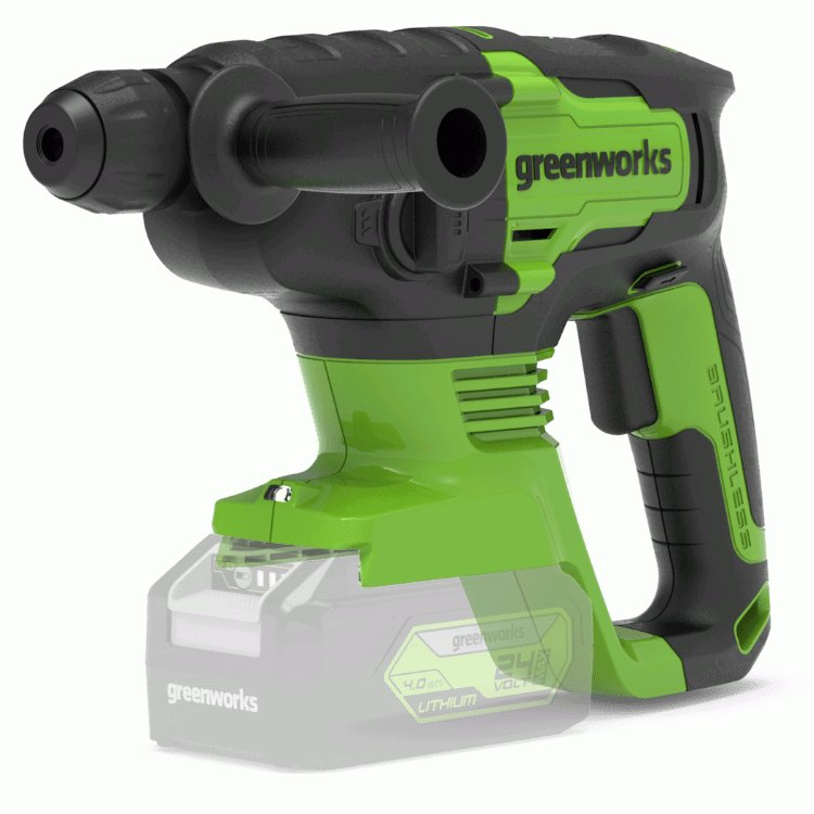 Akumuliatorinis perforatorius Greenworks GD24SDS2, 24 V, 2J, SDS-plus, (tik įrankis)