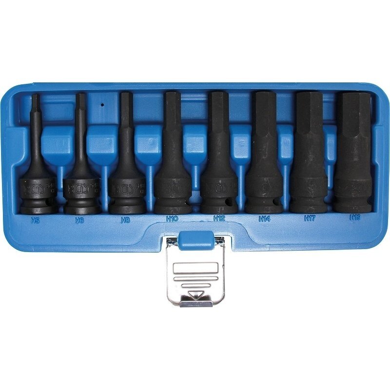 Smūginiai antgaliai BGS-TECHNIC (1/2"), šešiakampis HEX 5 - 19 mm, 8 vnt. Smūginiai antgaliai BGS-TECHNIC (1/2"), šešiakampis HEX 5 - 19 mm, 8 vnt.