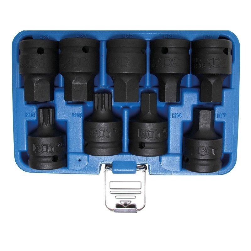 Smūginių antgalių rinkinys BGS-TECHNIC (3/4") | hex šešiakampis ir spline (XZN) | 9 vnt. Smūginių antgalių rinkinys BGS-TECHNIC (3/4") | hex šešiakampis ir spline (XZN) | 9 vnt.