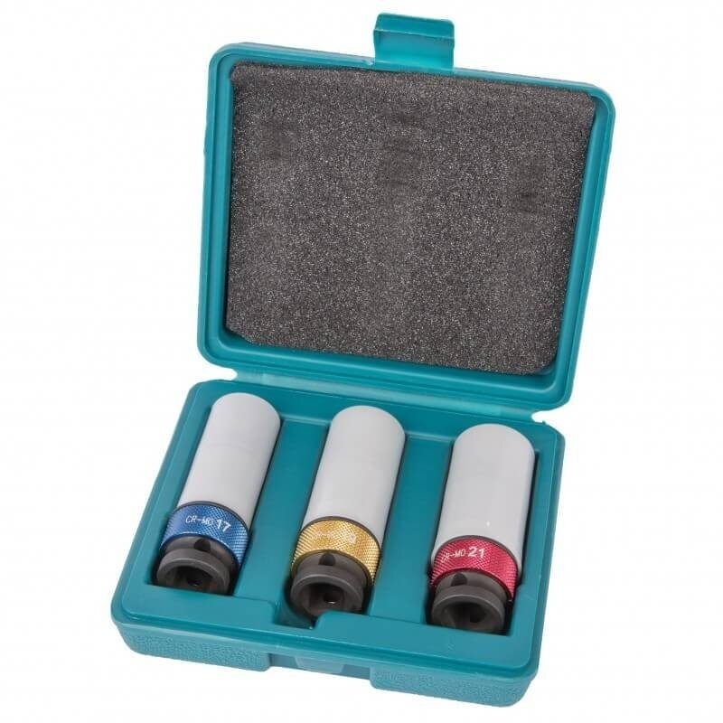 Smūginių galvų komplektas MAKITA P-90560 1/2" (17, 19, 21) Smūginių galvų komplektas MAKITA P-90560 1/2" (17, 19, 21)