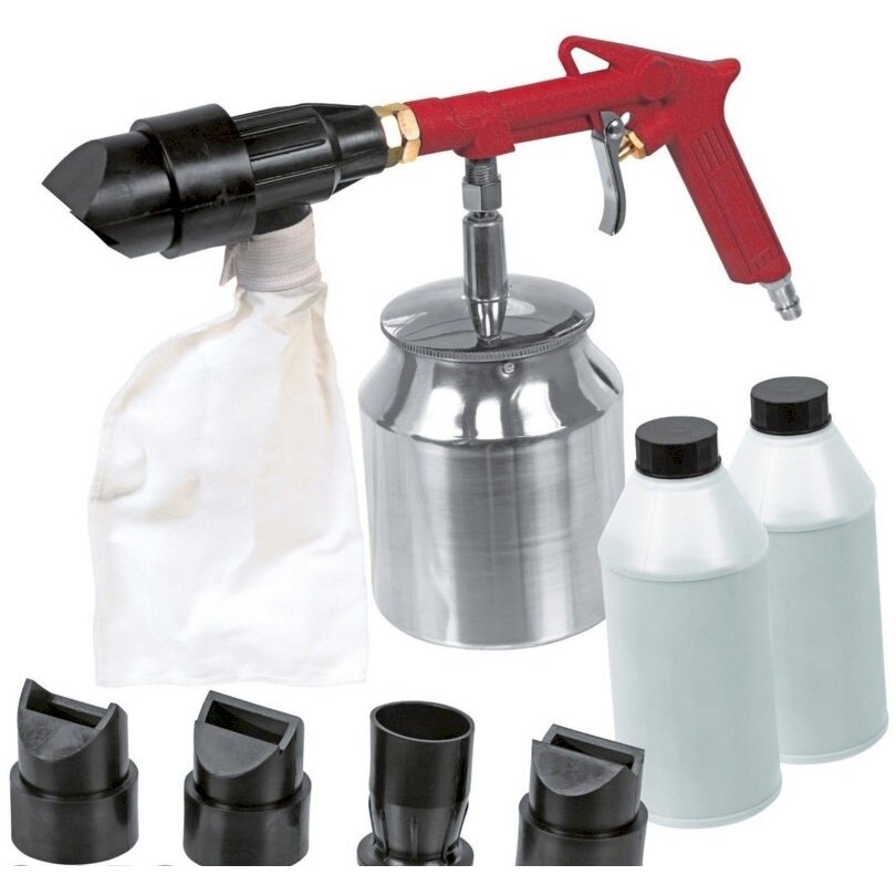 Smėliasrovė | 5 antgaliai | 2 indeliai (2kg) smėlio (LD-05-1000) Smėliasrovė | 5 antgaliai | 2 indeliai (2kg) smėlio (LD-05-1000)