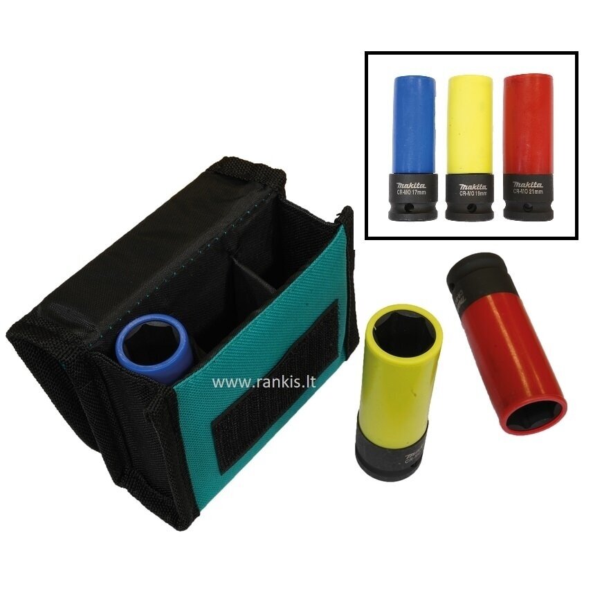 Smūginių galvučių rinkinys Makita E-12354, 3 vnt, 17-19-21mm Smūginių galvučių rinkinys Makita E-12354, 3 vnt, 17-19-21mm