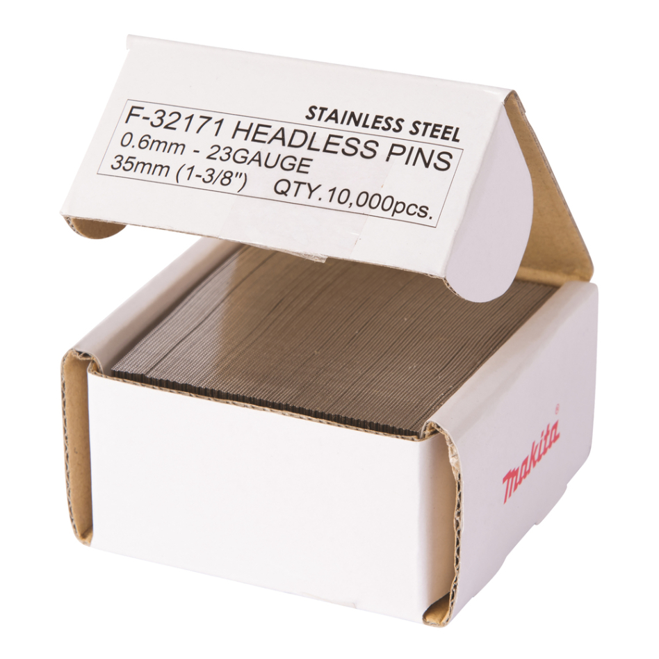 Smeigės Makita F-32171, 0,6X35mm, INOX P35S, 10.000 vnt. 1 Smeigės Makita F-32171, 0,6X35mm, INOX P35S, 10.000 vnt. 1