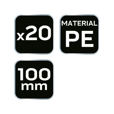 Snapelis 100 mm su 3M juostele, 20 vnt (PE) 7 Snapelis 100 mm su 3M juostele, 20 vnt (PE) 7