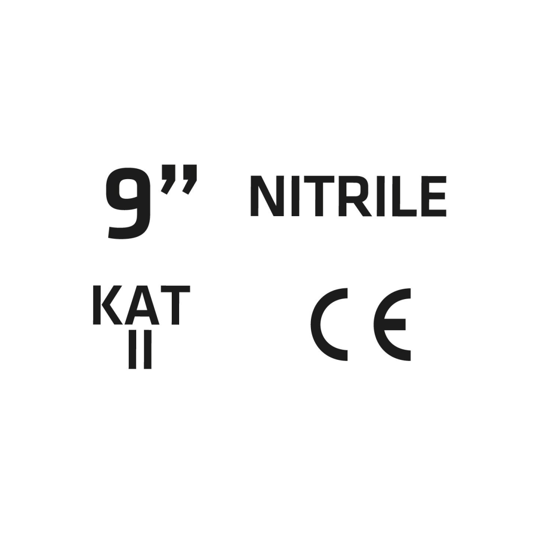 Sodo pirštinės, padengtos nitrilu, dydis 9" 7