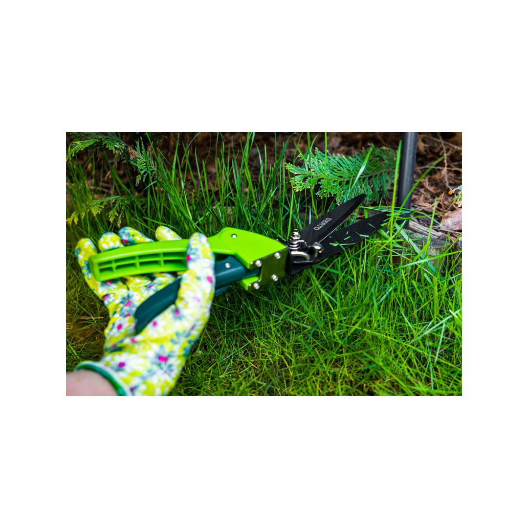 Sodo pirštinės, padengtos nitrilu, gėlių raštu, dydis 9" 4